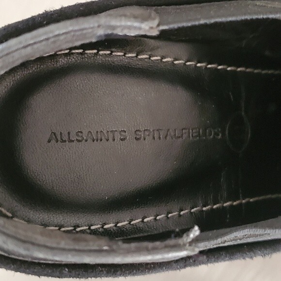 All Saints Black Jacks Place Suede & Leather Lace Up Ankle Heel bootie  7 - Picture 7 of 12